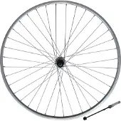 A-Merk Roland achterwiel 28 uitval cass 7v Alu AS26 zilver zink spk