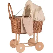Egmont toys Poppenwagen riet 44x27x58 cm Eierschaal