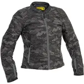 Lindstrands Fryken Camo dames motorjas, textiel, zwart/grijs, maat 38