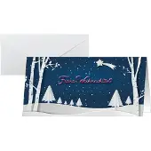Sigel Winter Kerstkaart 21,1 x 22,1 cm Blauw, wit 25 Stuks