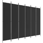vidaXL Kamerscherm met 6 panelen 300x220 cm stof zwart