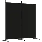 vidaXL Kamerscherm met 2 panelen 175x180 cm stof zwart
