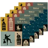 Folat 60x Welkom Sinterklaas tafel diner/lunch servetten 33 x 33 cm - Feestservetten
