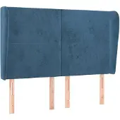 vidaXL Hoofdbord met randen 147x23x118/128 cm fluweel donkerblauw