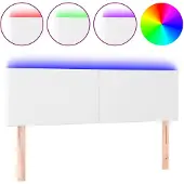 vidaXL Hoofdbord LED 144x5x78/88 cm kunstleer wit