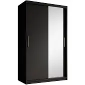 Meubella | Kledingkast mat zwart 120x62x200 schuifdeur