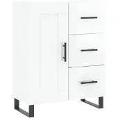 vidaXL Dressoir, hoogglanzwit, 69,5 x 34 x 90 cm, houtvezel