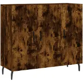 vidaXL Dressoir 90x34x80 cm bewerkt hout gerookt eikenkleurig