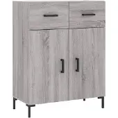vidaXL Dressoir 69,5x34x90 cm bewerkt hout grijs sonoma eikenkleurig