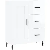 vidaXL Dressoir 69,5x34x90 cm bewerkt hout hoogglans wit