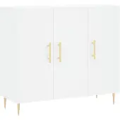 vidaXL Dressoir 90x34x80 cm bewerkt hout wit