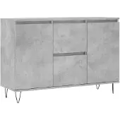 vidaXL Dressoir 101,5x35x70 cm bewerkt hout betongrijs