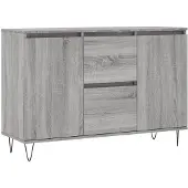 vidaXL Dressoir 101,5x35x70 cm bewerkt hout grijs sonoma eikenkleurig
