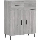 vidaXL Dressoir 69,5x34x90 cm bewerkt hout grijs sonoma eikenkleurig