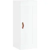 vidaXL Wandkast 34,5x34x90 cm bewerkt hout hoogglans wit