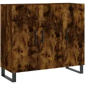 vidaXL Dressoir 90x34x80 cm bewerkt hout gerookt eikenkleurig