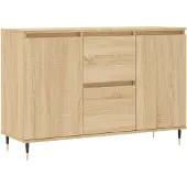 vidaXL Dressoir 101,5x35x70 cm bewerkt hout sonoma eikenkleurig