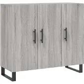 vidaXL Dressoir 90x34x80 cm bewerkt hout grijs sonoma eikenkleurig