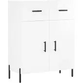 vidaXL Dressoir, hoogglanzwit, 69,5 x 34 x 90 cm, houtvezel