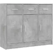 vidaXL Dressoir 91x28x75 cm bewerkt hout betongrijs