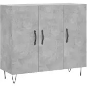 vidaXL Dressoir 90x34x80 cm bewerkt hout betongrijs