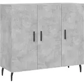 vidaXL Dressoir 90x34x80 cm bewerkt hout betongrijs