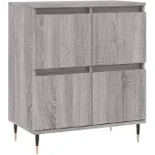 vidaXL Dressoir 60x35x70 cm bewerkt hout grijs sonoma eikenkleurig