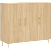 vidaXL Dressoir 90x34x80 cm bewerkt hout sonoma eikenkleurig