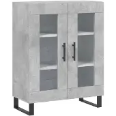 vidaXL Dressoir 69,5x34x90 cm bewerkt hout betongrijs
