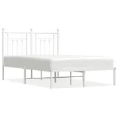 vidaXL Bedframe met hoofdbord metaal wit 120x190 cm