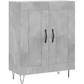 vidaXL Dressoir 69,5x34x90 cm bewerkt hout betongrijs