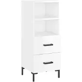 vidaXL Dressoir 34,5x34x90 cm bewerkt hout hoogglans wit