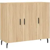 vidaXL Dressoir 90x34x80 cm bewerkt hout sonoma eikenkleurig