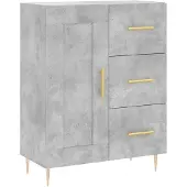 vidaXL Dressoir 69,5x34x90 cm bewerkt hout betongrijs