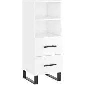 vidaXL Dressoir 34,5x34x90 cm bewerkt hout hoogglans wit