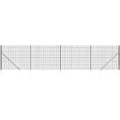 vidaXL Draadgaashek met grondankers 1,4x10 m antracietkleurig