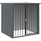 vidaXL Hondenhok met dak 110x103x109 cm gegalvaniseerd staal zwart