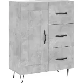 vidaXL Dressoir 69,5x34x90 cm bewerkt hout betongrijs