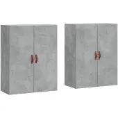 vidaXL Hangkasten 2 st 69,5x34x90 cm betongrijs