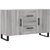 vidaXL Dressoir 100x36x60 cm bewerkt hout grijs sonoma eikenkleurig