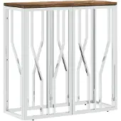 vidaXL Wandtafel roestvrij staal en massief gerecycled hout zilver
