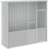 Super Merchant Vogelkooi 215x78x200 cm gegalvaniseerd staal grijs