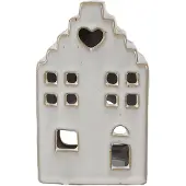 Clayre & Eef Waxinelichthouder Huis 14 cm Beige Porselein Beige