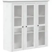 vidaXL Kast met glazen deuren BODO massief grenenhout wit