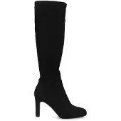 Manfield Zwarte stretch laarzen met hak | Maat 36