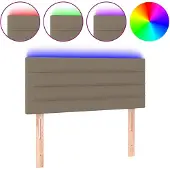 vidaXL Hoofdbord LED 80x5x78/88 cm stof taupe