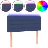 vidaXL Hoofdbord LED 80x5x78/88 cm stof blauw