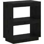 vidaXL Boekenkast 60x35x71 cm massief grenenhout zwart
