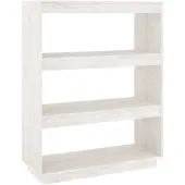 vidaXL Boekenkast/kamerscherm 80x35x103 cm massief grenenhout wit