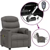 vidaXL Massagestoel elektrisch stof donkergrijs